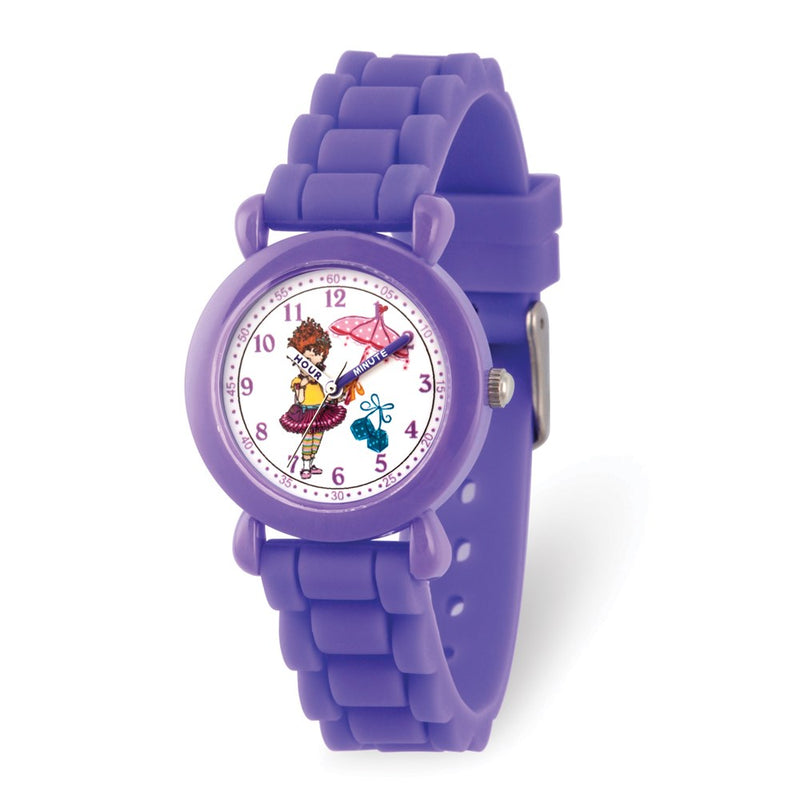 Disney Kids Fancy Nancy Purple Silicone Band Time Teacher Watch