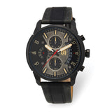 Charles Hubert IP Black Stainless Steel Chronograph Black Dial Watch