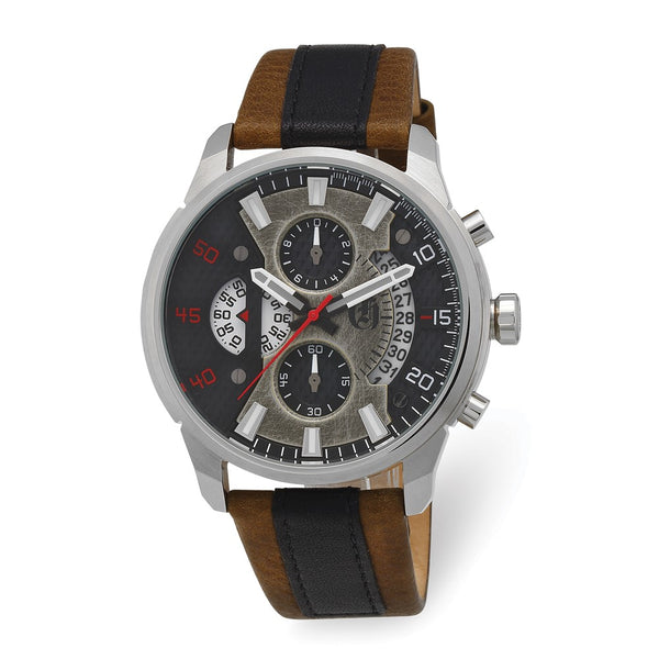 Charles Hubert Stainless Steel Chronograph Black Dial Watch