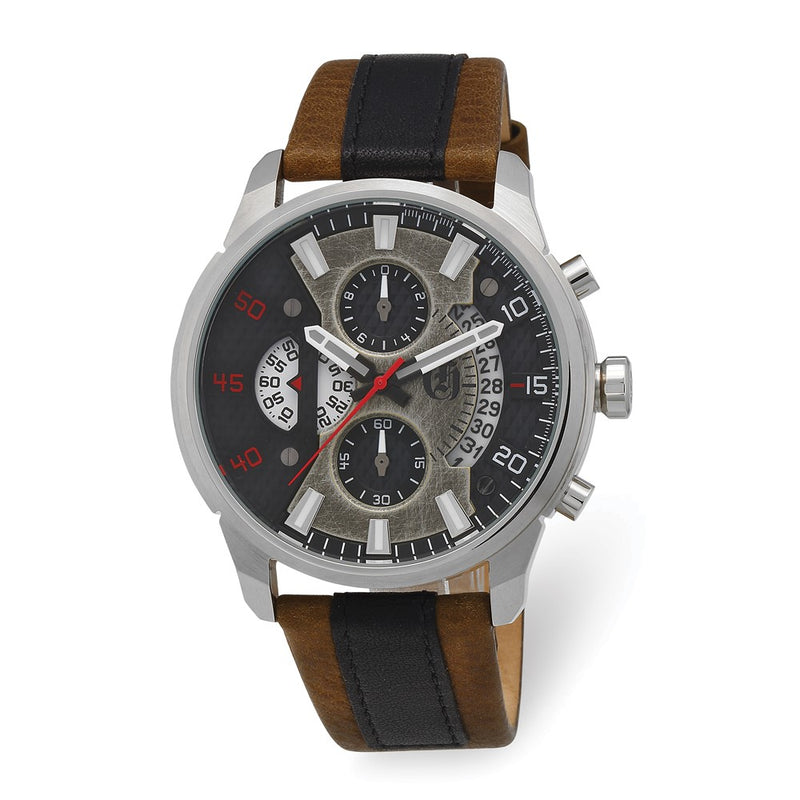 Charles Hubert Stainless Steel Chronograph Black Dial Watch