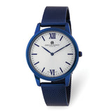 Charles Hubert Mens Blue IP-plated Stainless Off-White Dial Mesh Watch