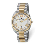 Charles Hubert Mens Two-Tone Stainless Steel Off-White Dial Watch