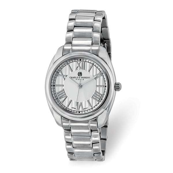 Charles Hubert Ladies Stainless Steel Off-White Dial Watch