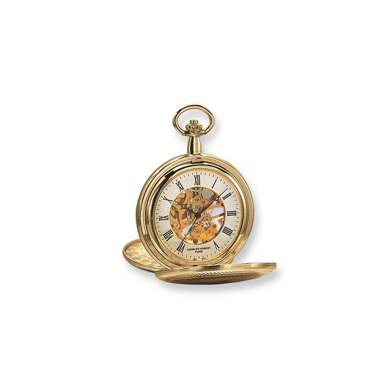 Charles Hubert Gold Finish White Dial Pocket Watch