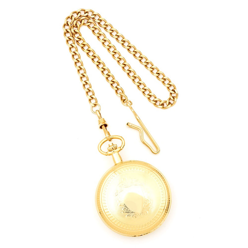 Charles Hubert Gold Finish White Dial Pocket Watch