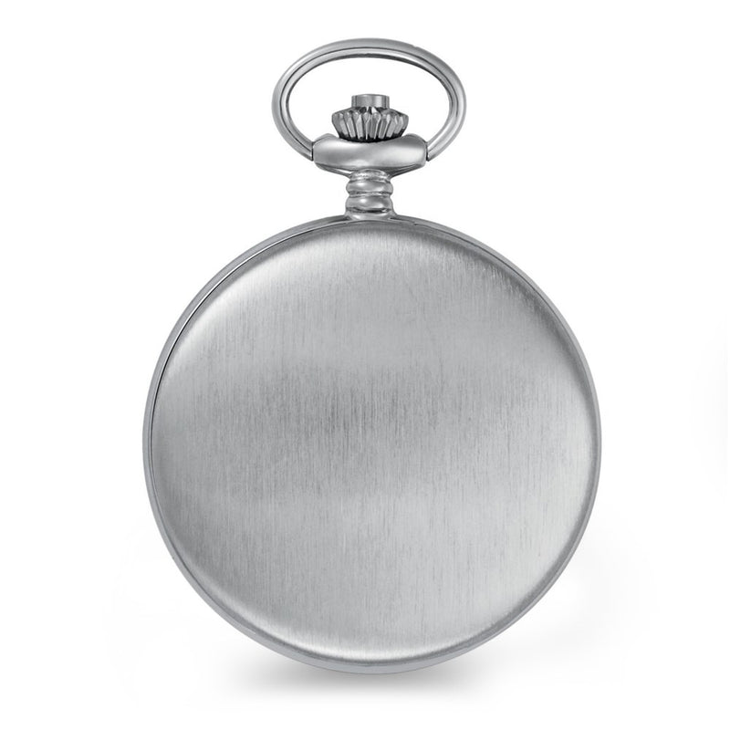 Charles Hubert Satin Sterling Silver Quartz Pocket Watch