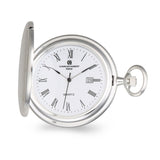 Charles Hubert Satin Sterling Silver Quartz Pocket Watch