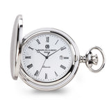 Charles Hubert Stainless Hunter Case w/Shield White Dial Pocket Watch