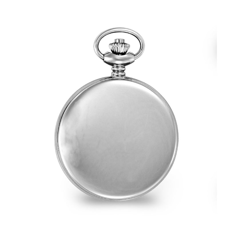 Charles Hubert Stainless Hunter Case w/Shield Skeleton Pocket Watch