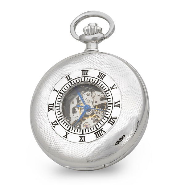 Charles Hubert Chrome Finish Open Window Case Pocket Watch