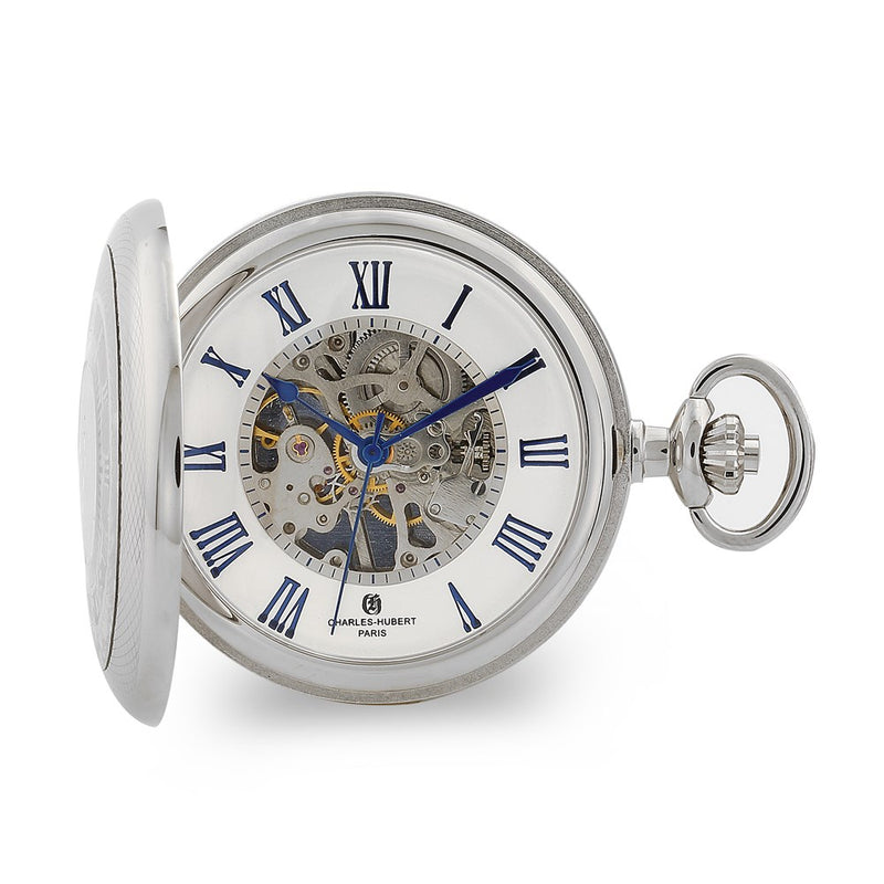 Charles Hubert Chrome Finish Open Window Case Pocket Watch