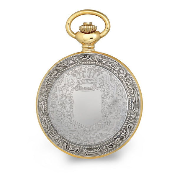 Charles Hubert 2-tone Crown & Shield Skeleton Dial Pocket Watch