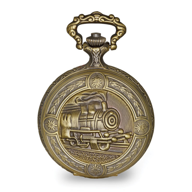 Charles Hubert Antique Gold Finish Train Pocket Watch