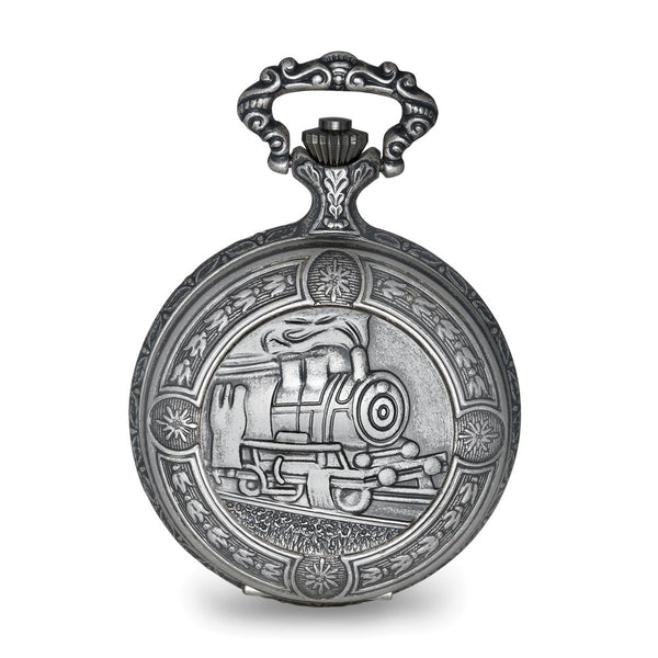 Charles Hubert Antique Chrome Finish Train Pocket Watch