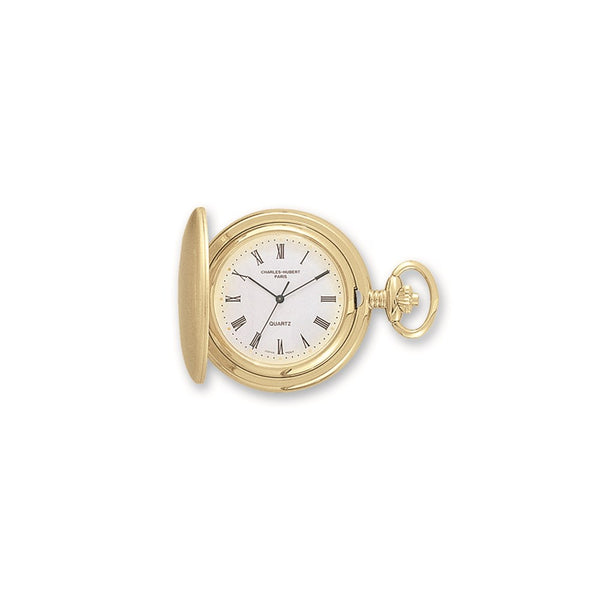 Charles Hubert Gold Finish White Dial Pocket Watch