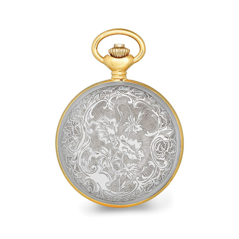 Charles Hubert 2-tone Pegasus Hunter Case Skeleton Dial Pocket Watch