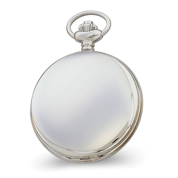 Charles Hubert Chrome Finish Blue Dial Quartz Pocket Watch