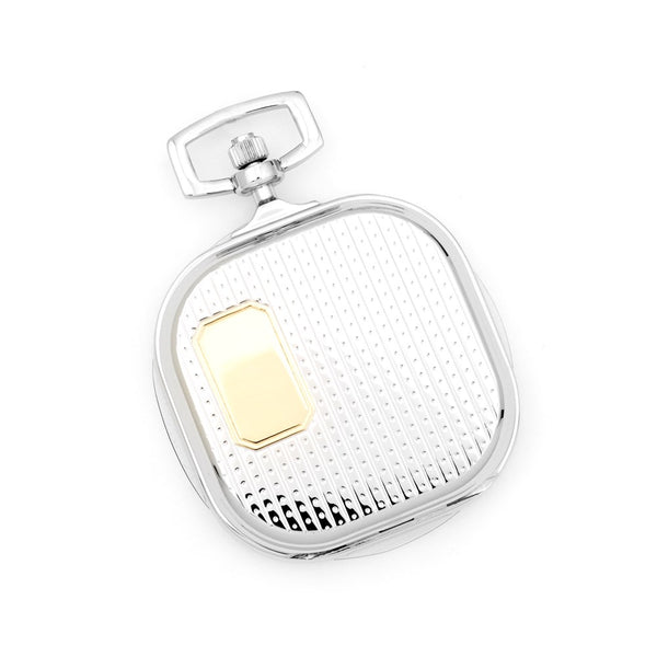 Charles Hubert Gold-finish Two-tone Chrome Square Pocket Watch