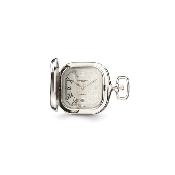 Charles Hubert Gold-finish Two-tone Chrome Square Pocket Watch