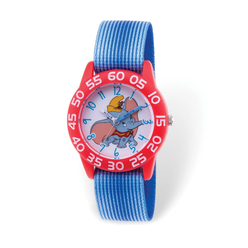 Disney Dumbo Kids Blue Stretch Strap Time Teacher Watch