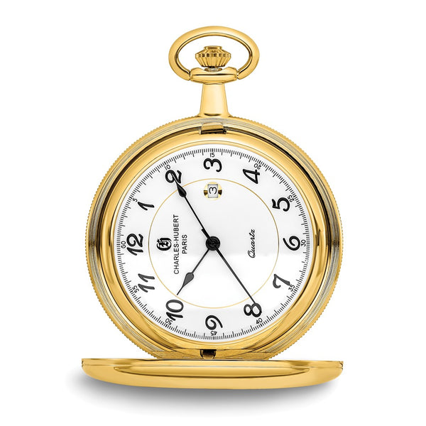 Charles Hubert Gold-tone finish White Dial with Date Pocket Watch
