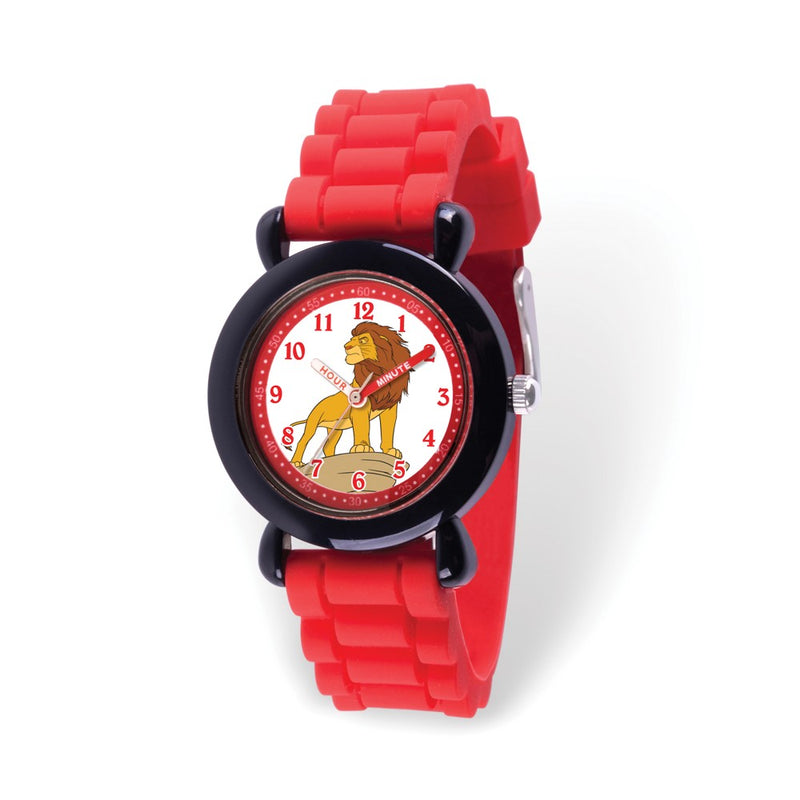 Disney Kids Lion King Simba Time Teacher Red Silicone Band Watch