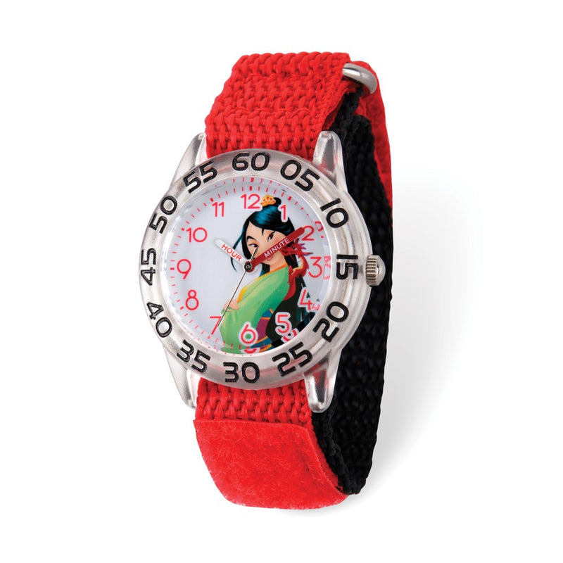 Disney Kids Mulan Time Teacher Red Nylon Watch