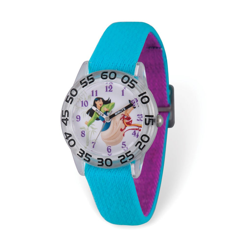 Disney Kids Mulan Time Teacher Blue Stretch Band Watch