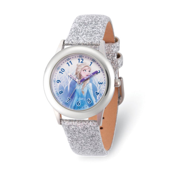 Disney Kids Frozen II Elsa Time Teacher Silver Band Watch