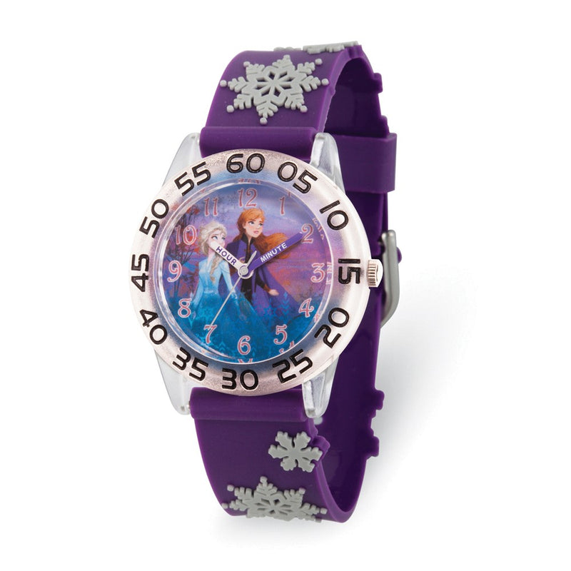 Disney Kids Frozen II Time Teacher Purple Snowflake Band Watch