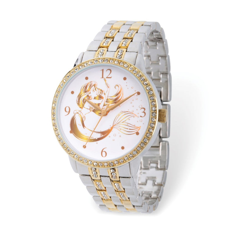 Disney Adult The Little Mermaid Crystal Bezel Two-tone Watch