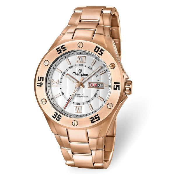 Champion Round Dial Rose IP-plated Stainless Steel Watch