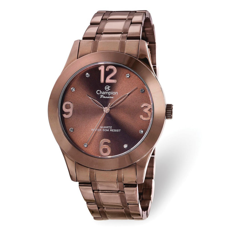 Champion Round Dial Brown-plated Watch