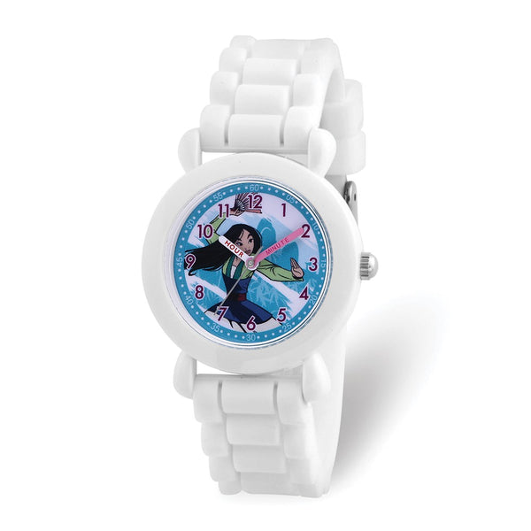Disney Princess Mulan White Silicone Time Teacher Watch