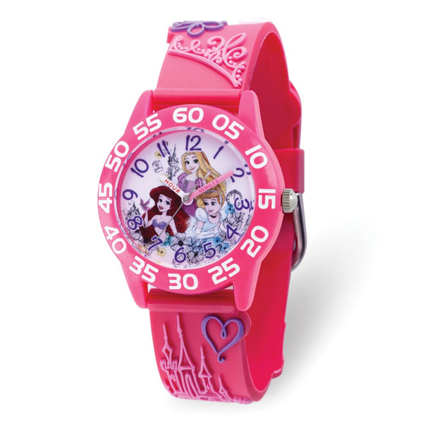 Disney Princess Pink 3D Strap Time Teacher Watch