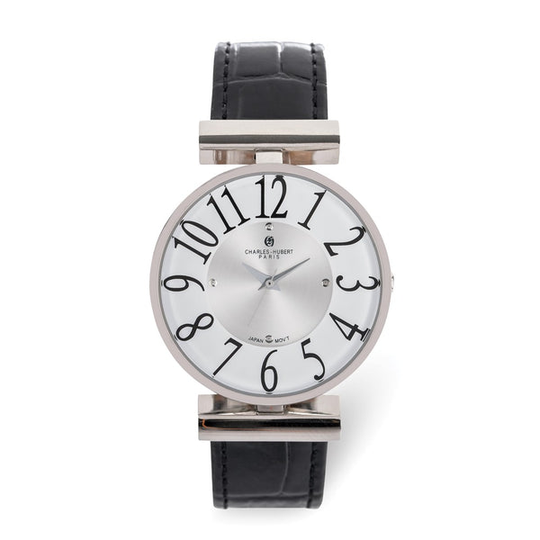 Charles Hubert Ladies Stainless Steel White Dial Watch