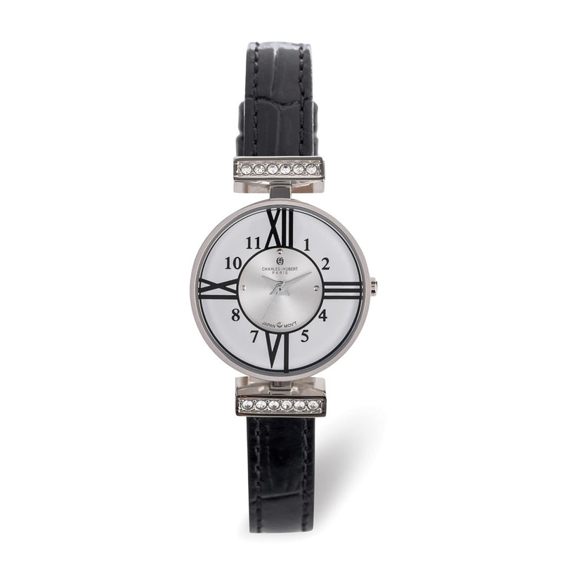 Charles Hubert Ladies Stainless Steel White Dial Watch