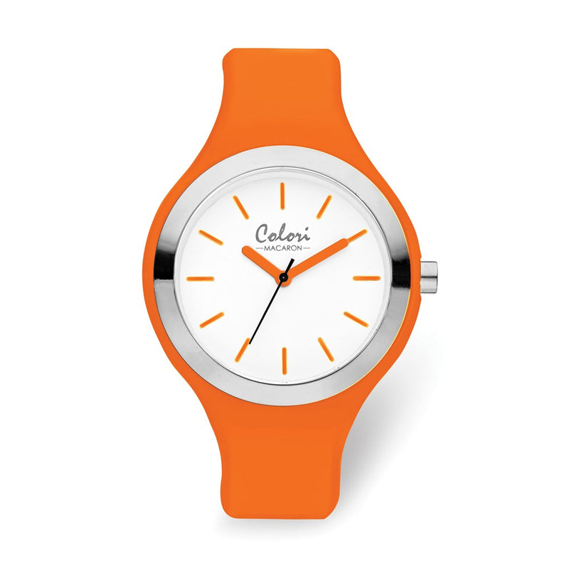 Colori White Dial Orange Silcone 42mm Watch