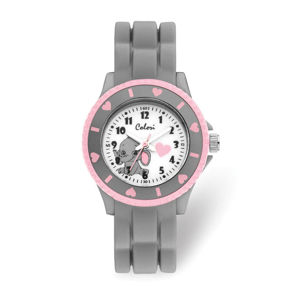 Colori Kids Gray/Pink Elephant 30mm Watch