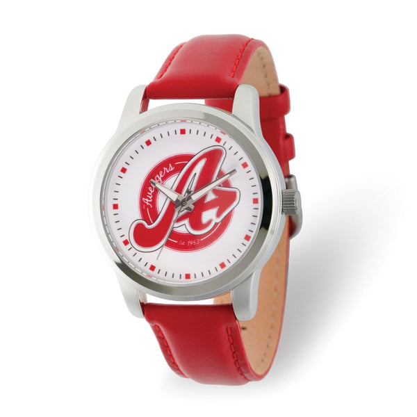 Marvel The Avengers Alloy Adult Red Leather Strap Watch
