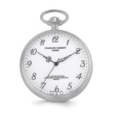 Charles Hubert Solid Stainless White Dial Full Face Pocket Watch