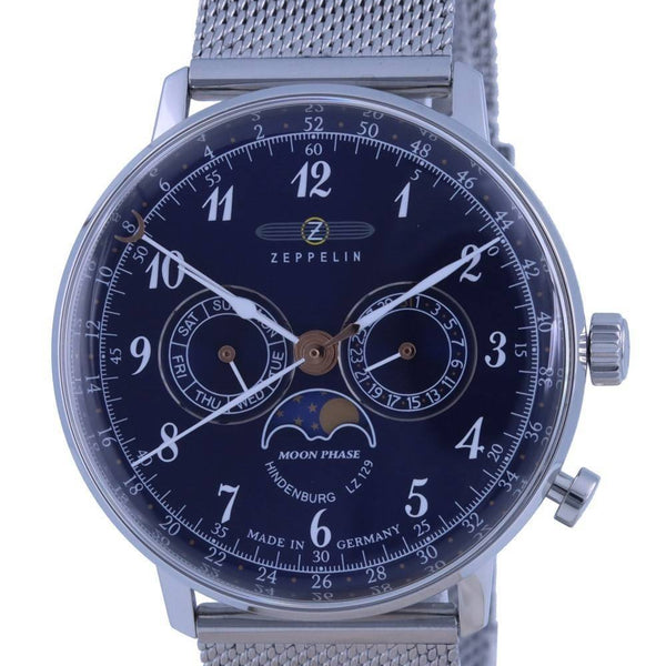 Zeppelin LZ 129 Hindenburg Moon Phase Blue Dial Quartz 7036M-3