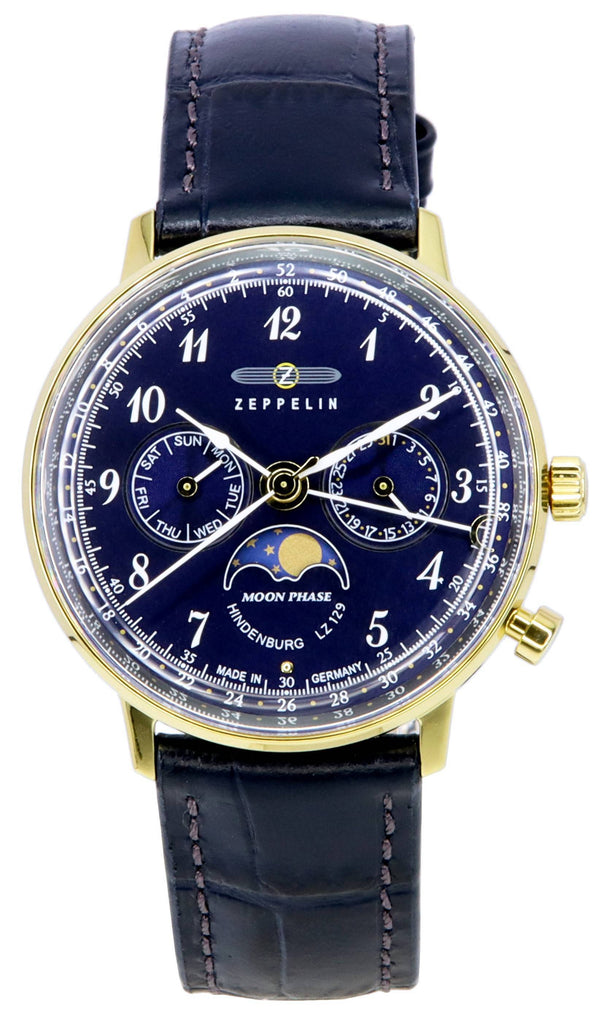 Zeppelin LZ129 Hindenburg Moonphase Blue Dial Quartz 70392 Women's Watch