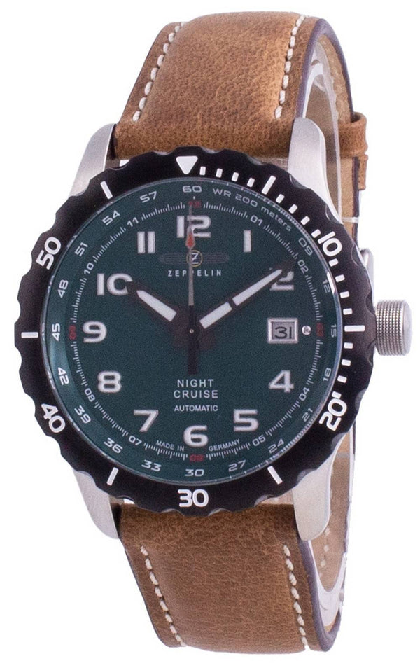 Zeppelin Night Cruise Green Dial Automatic 7264-3 72643 200M Men's Watch