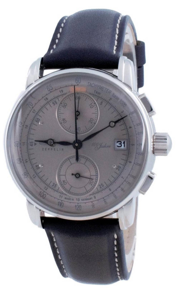 Zeppelin 100 Jahre Chronograph Grey Dial Quartz 8670-0 86700 Men's Watch