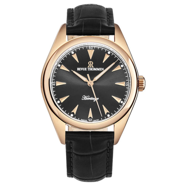 Revue Thommen 21010.2562 Men's 'Heritage' Grey Dial Grey Leather Strap Automatic Watch