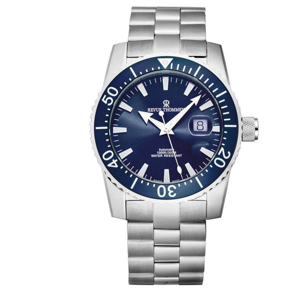 Revue Thommen 17030.2135 Men's 'Diver' Blue Dial Stainless Steel Swiss Automatic Watch