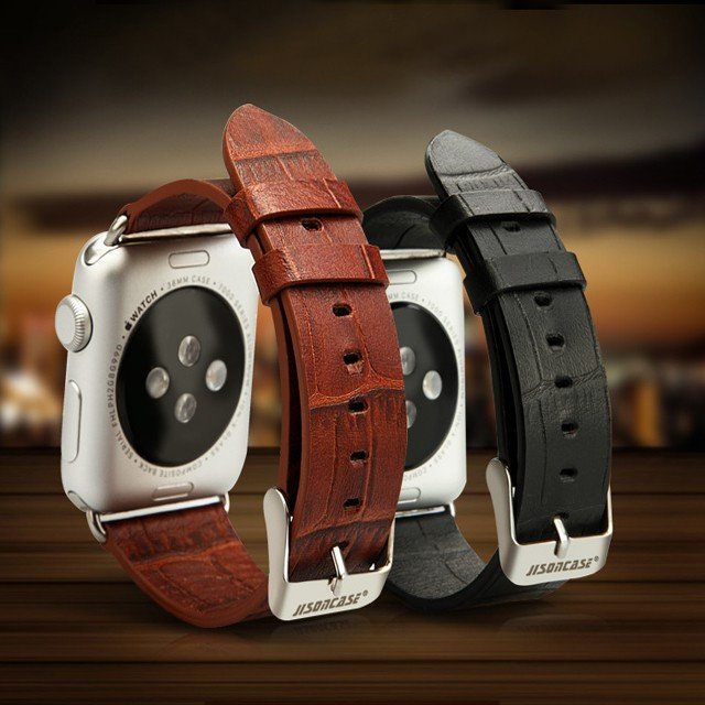 Real  Leather Crocodile Texture Watch Strap