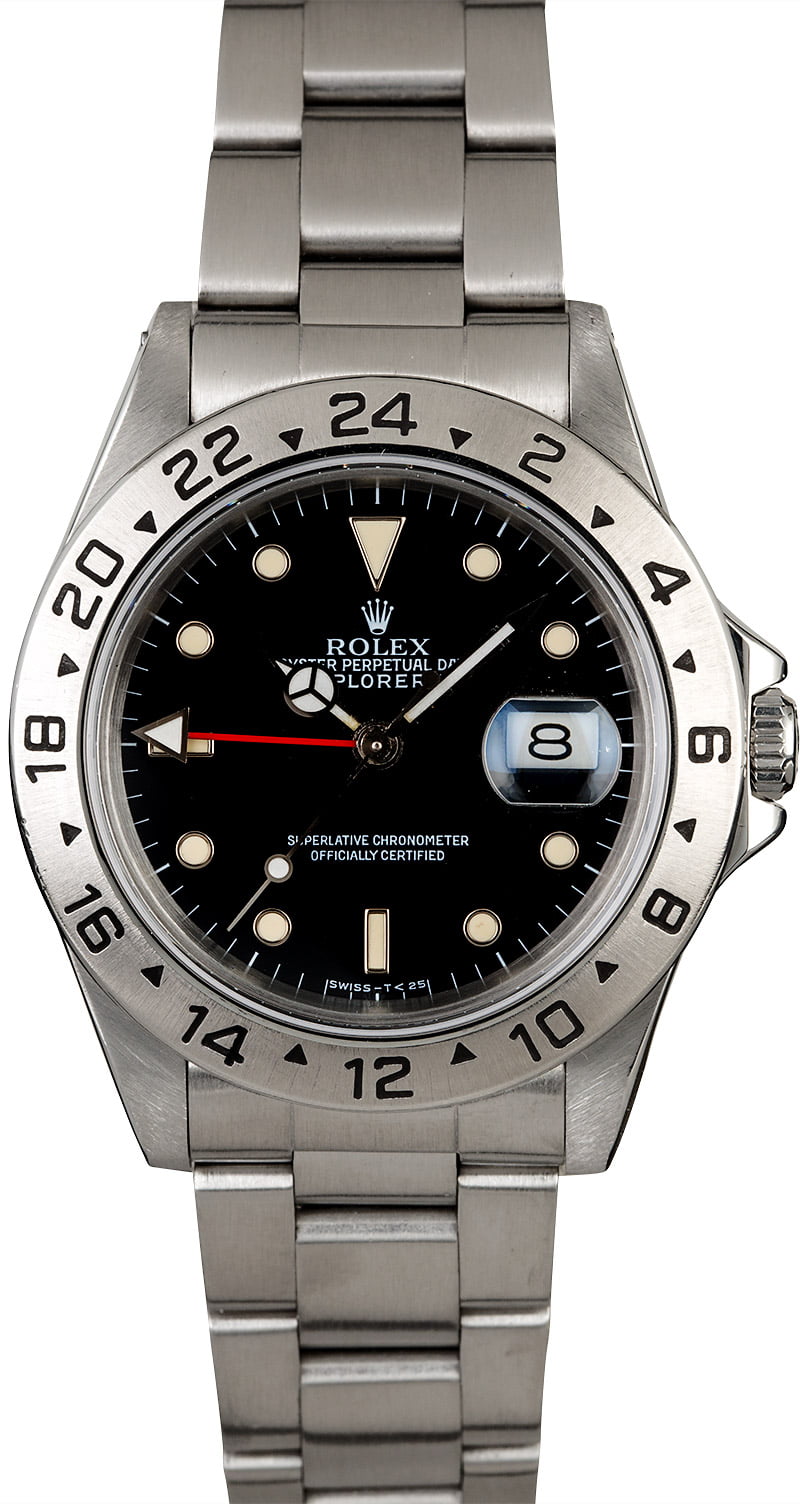 Pre Owned Gents Rolex Black Dial Stainless Steel Steel 16570 (40MM)
