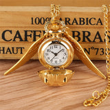 Golden Snitch Ball Pendant Pocket Watch Gifts for Kids Quartz Necklace Clock Lovely Cute Fob Pocket Clock reloj de bolsillo